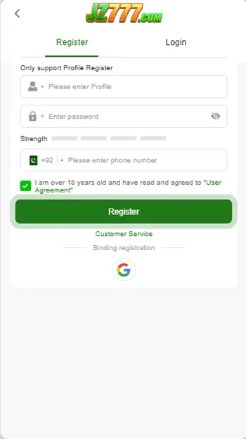 JZ777 Game Register