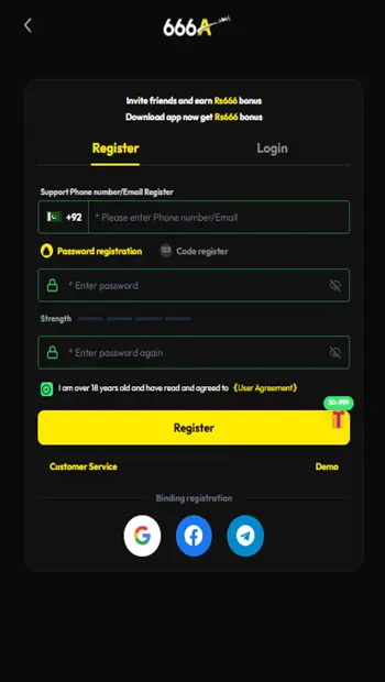 666A Game REGISTER