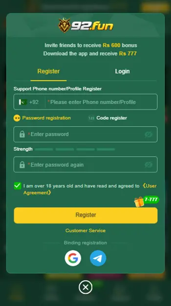 92Fun Game REGISTER