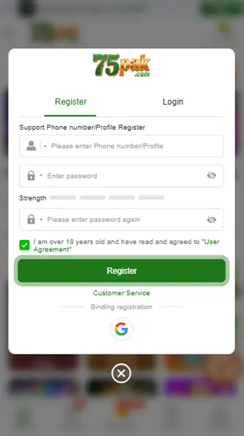 75Pak Game REGISTER