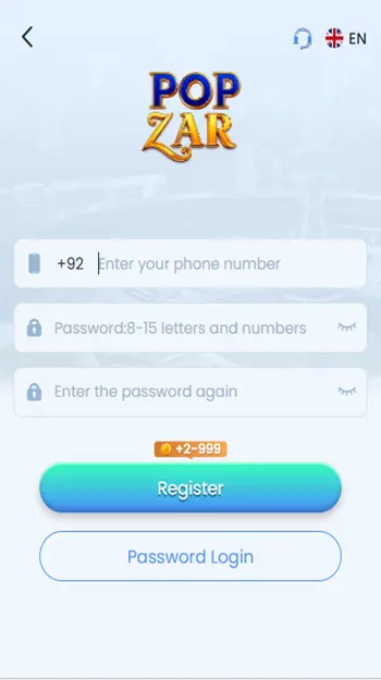 Pop Zar Game REGISTER