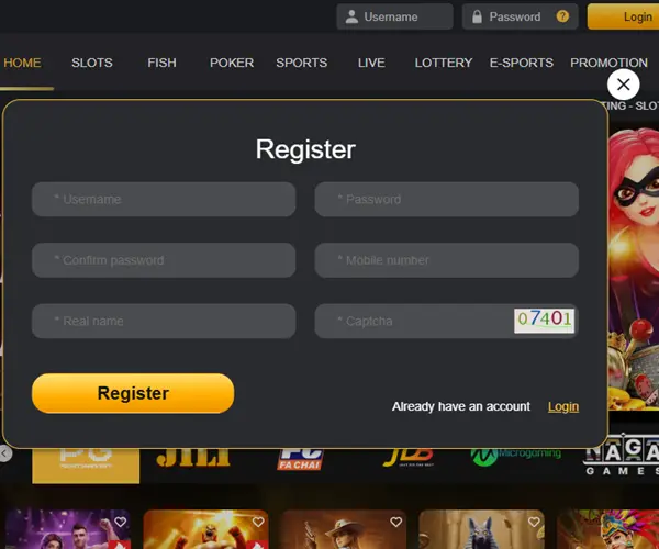 JJRS Game REGISTER