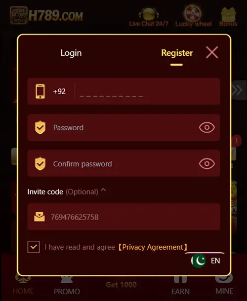 H789 Game REGISTER